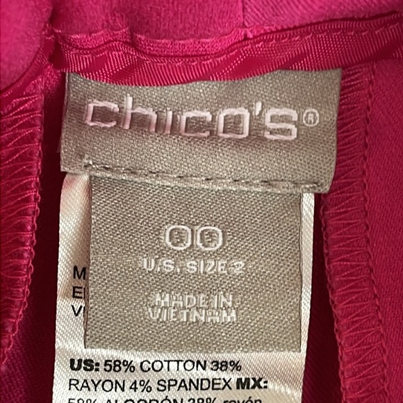 Chico’s Women's secret stretch straight leg Pink Pants, size : 00/ 2 - Picture 12 of 17